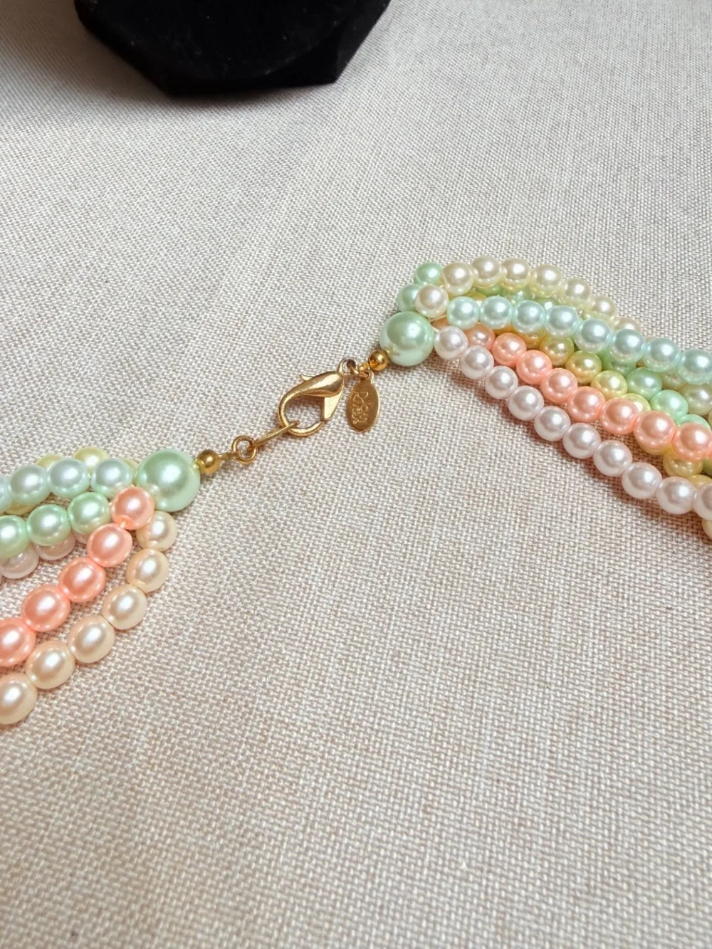Vintage Joan Rivers Multi Strand Pastel Beaded Necklace and Bracelet Set